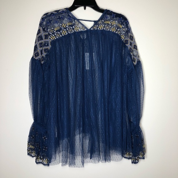 Free People NEW Joyride Sheer Embroidered Lace Top - Picture 2 of 15